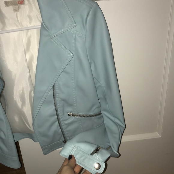 COPY - Light blue faux leather jacket! - Picture 2 of 3